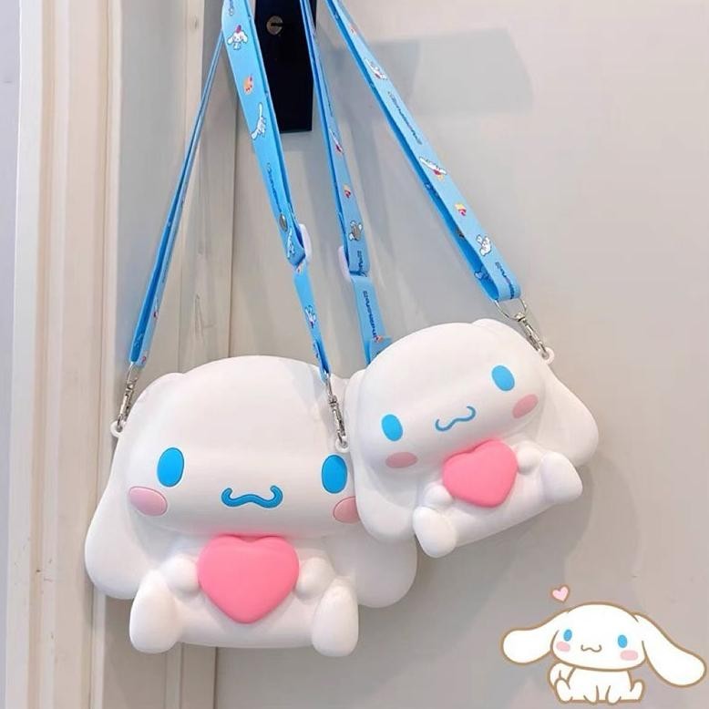 {NEW} Tas Silikon Anak-anak Cinnamoroll/Sanrio ShoulderBag Cinnamoroll Boneka Lucu tas selempang ana