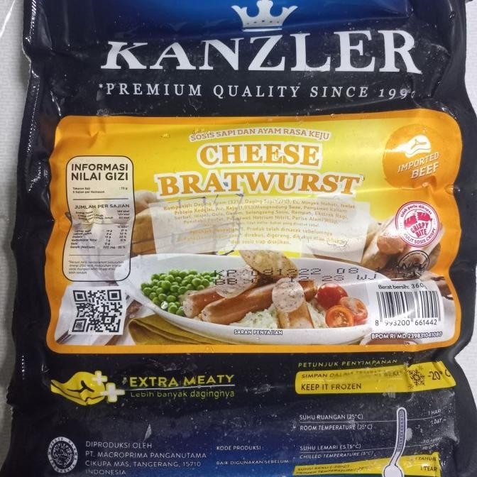 

((((()paling dicari] Sosis Kanzler Sosis sapi kanzler Sosis Cheese Bratwurst Kanzler 360g