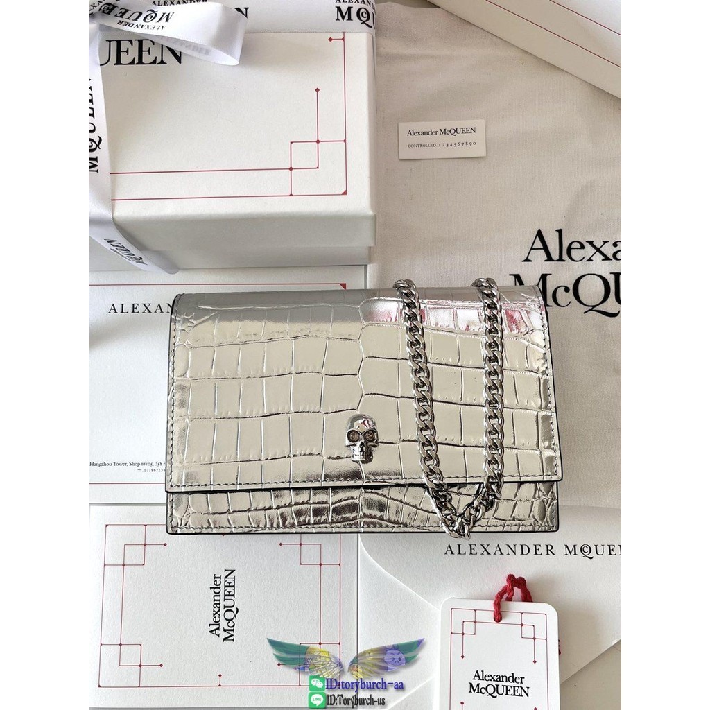 Alexander skull series sling WOC chain crossbody shoulder flap messenger structured cosmetic clutch
