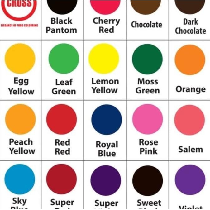 

Cross Food Coloring Set (18 Warna 20Ml) Pewarna Makanan Oil Based Cair