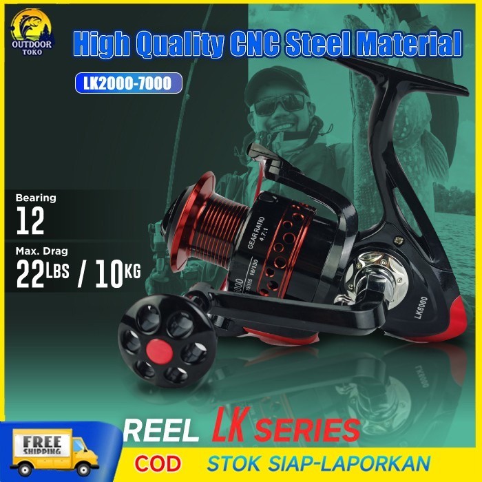 [BEST DEAL] REEL PANCING ORIGINAL BAHAN METAL GOLDEN SHARK 13 BEARING LK2000 3000 4000 6000 Reel