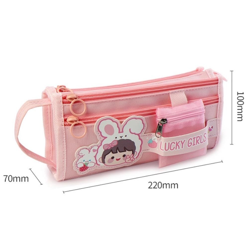 

df-7 TXS16 Korean Pen Pencil Case Lucky Girls Kotak Tempat Pensil Box MKT Terlaris