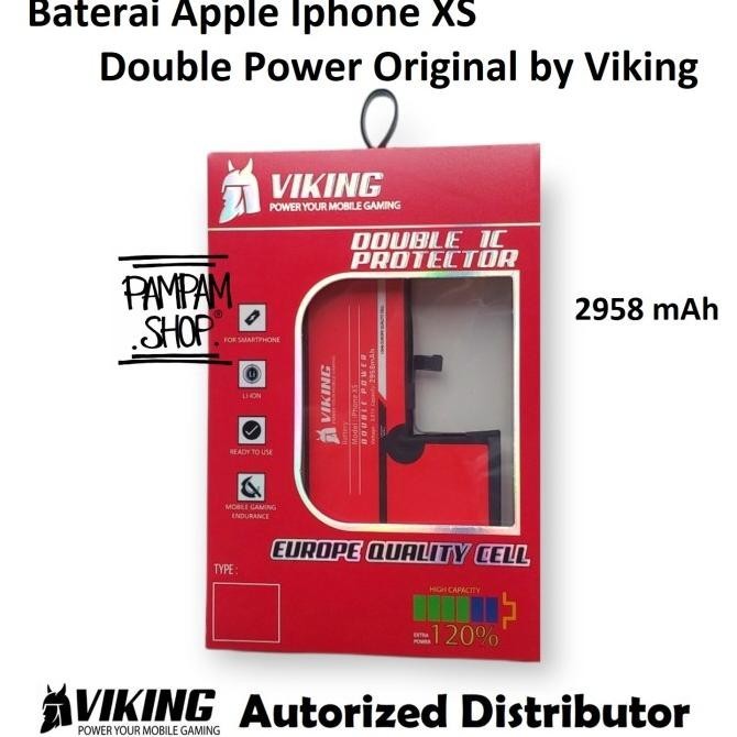 Baterai VIKING Double Power Original Apple Iphone XS Ori Batre Batrai