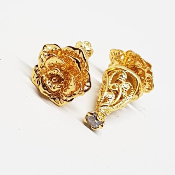 siap kirim] Shandra Jewelry - Subeng Bunga Ukir Anting Kebaya Bali