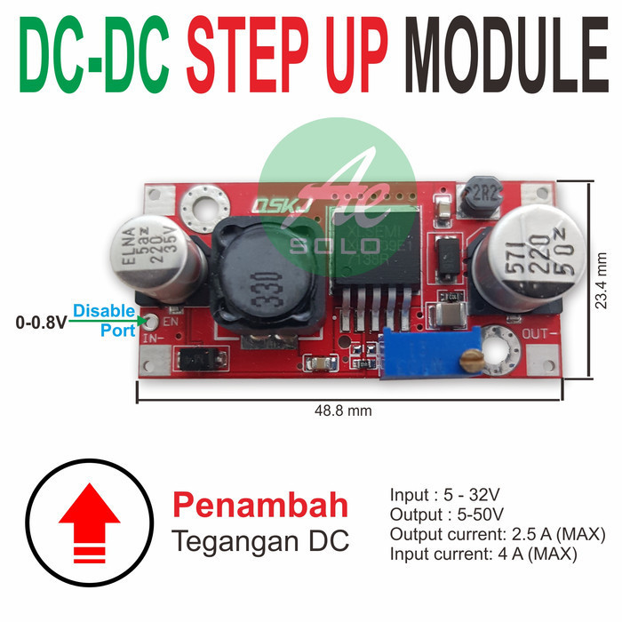 ~@~@~@~@] XL6009 Adjustable DC-DC Step-UP Boost Power Module PCB Merah