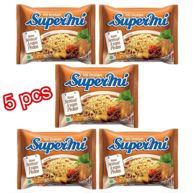 

SUPERMI Rasa Semur Ayam Pedas 5 pcs x 70gr