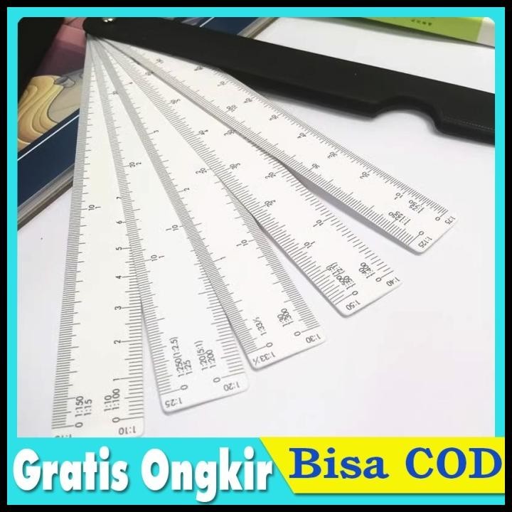 

BEST DEAL 20 IN 1 PENGGARIS SKALA SCALE RULER PENGGARIS ARSITEK LIPAT PORTABEL !!!!!!