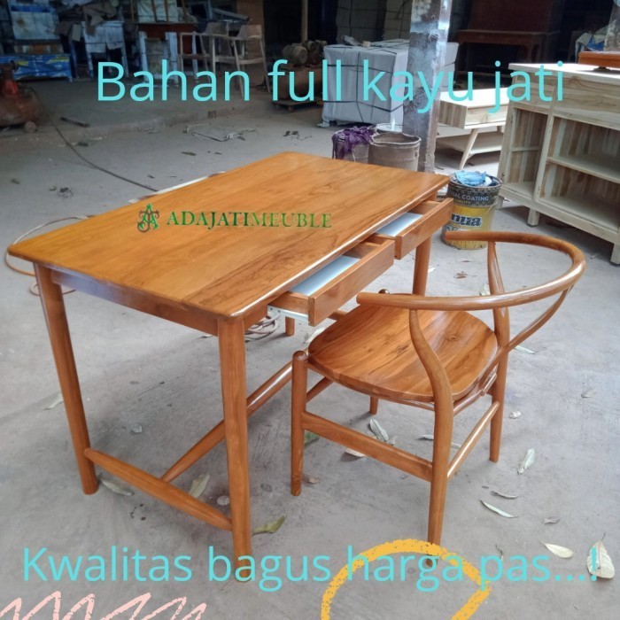 Meja kantor set kursi kerja belajar kayu jati murah mebel jepara