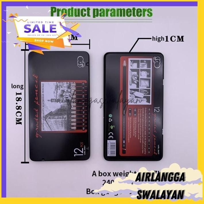 

SUPERIOR BLACKLEAD PENCILS 12PCS FREE CASE SET PENSIL SKETSA DRAWING BEST BRAND