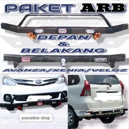 Paket Tanduk Depan+Towing Arb Belakang Untuk Mobil Avanza/Xenia/Veloz Ori