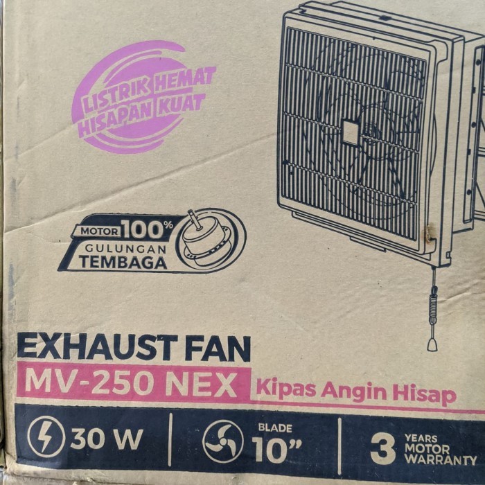Exhaust Fan Maspion Mv 250 Nex 10" Blower Dinding 25cm Gojek Ready