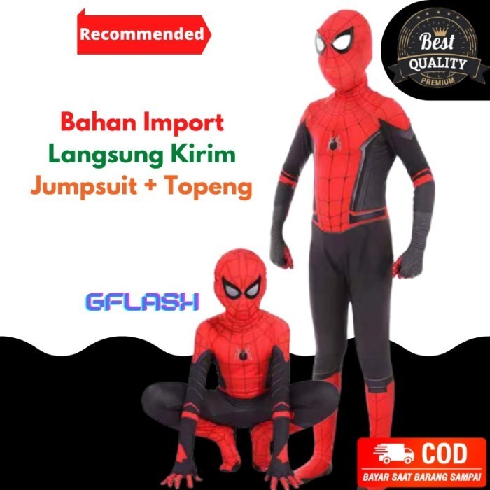 Baju Kostum Anak Spiderman Impor Costume Superhero Cosplay Spider