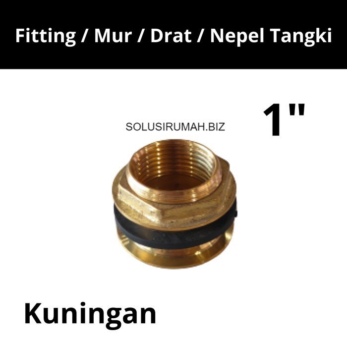 Open DS] Nepel Fitting Kuningan Drat Tandon 1 inch Mur Drat Kuningan Tangki 1"