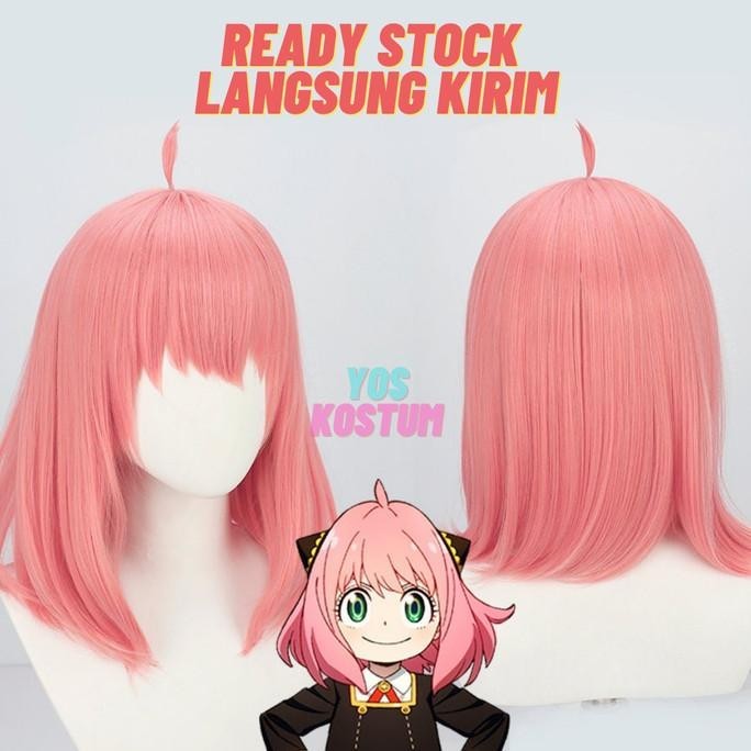 Wig Anya Forger Spy X Family Cosplay Anime Anak Dewasa Rambut Import