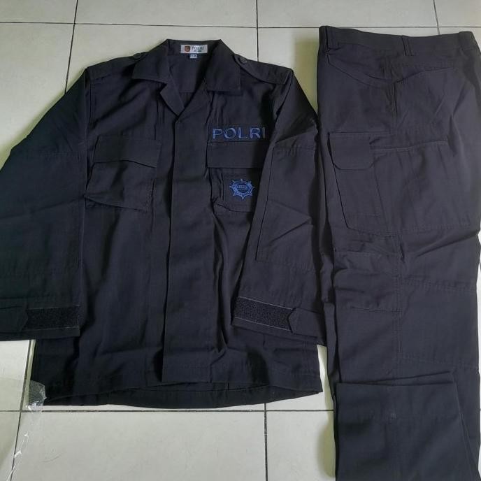 Seragam Pdl Hitam Jatah Polri Tactical Brimob