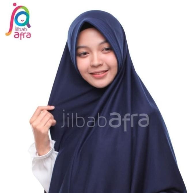 Jilbab Afra Arfa Amira Hijab Kerudung Instan Antem Bergo Biru Dongker