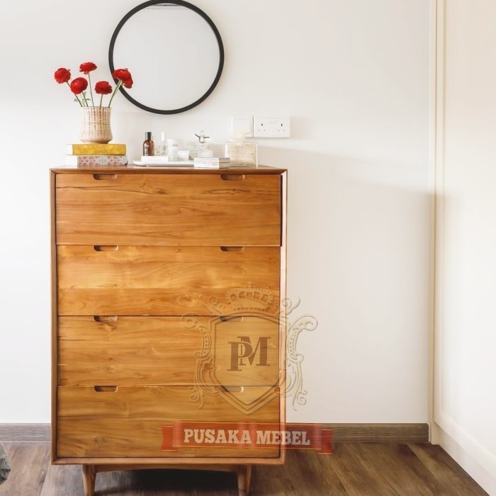 dresser, lemari rak laci kayu minimalis, buffet laci kayu minimalis