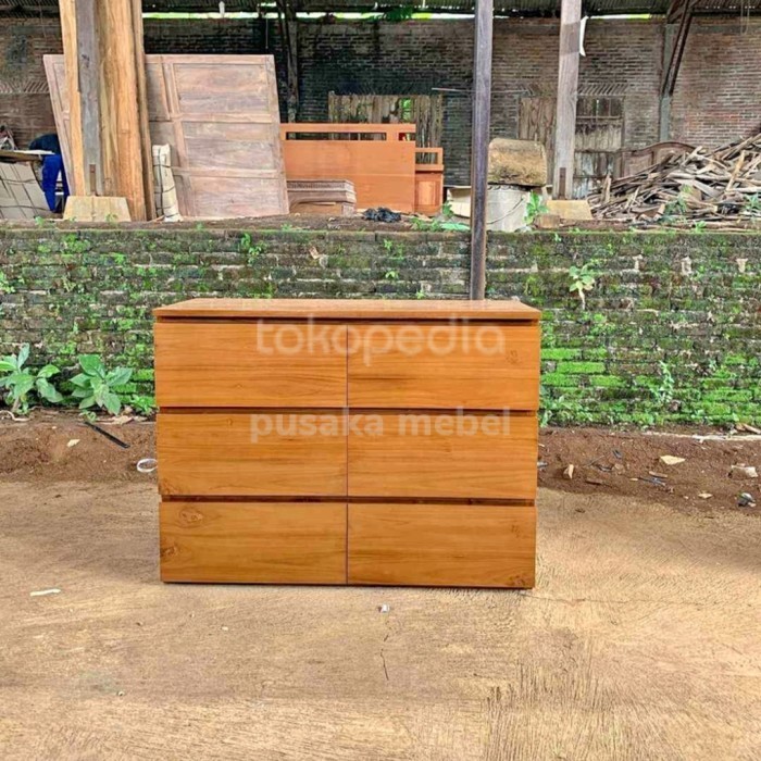 meja dresser kayu jati, meja bufet laci, rak laci kayu, buffet laci