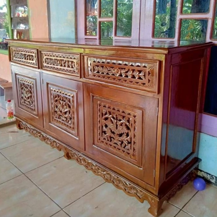 Bufet Jati Ukiran Jepara, Meja Bufet Clasic Kayu Jati Ukiran Jepara| Mebel Jepara