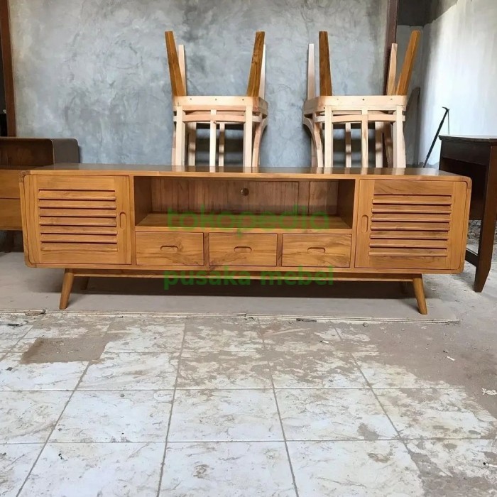 Meja tv minimalis jati - buffet tv minimalis jati - buffet jati - rak