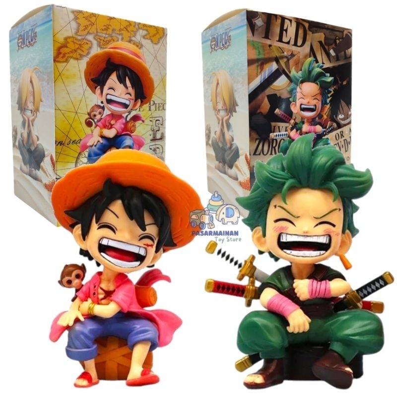 [BEST DEAL] Action Figure One piece Monkey D Luffy Roronoa Zoro Resin Miniatur Pajangan Hiasan