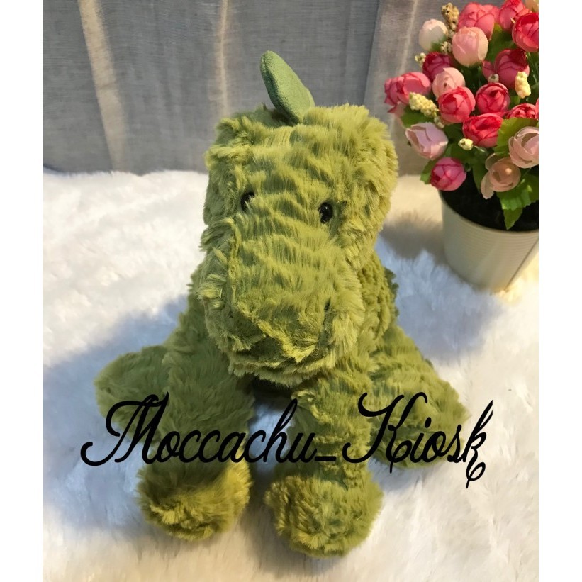 Original Jellycat Doll Fuddlewuddle Dino / Boneka Dinosaurus Hijau