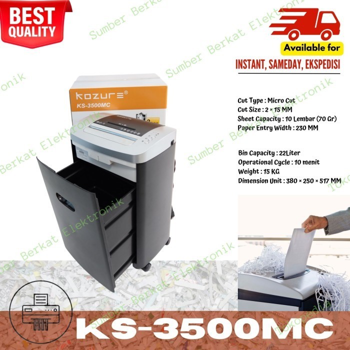 

Paper Shredder Kozure KS-3500 Micro Cut Penghancur Kertas Kozure
