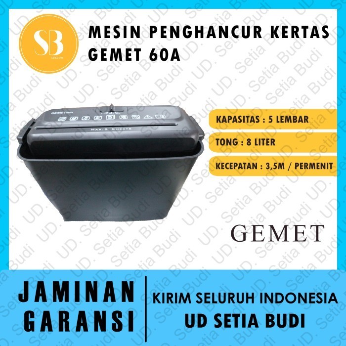 

Mesin Penghancur Kertas Paper Shredder Gemet 60A