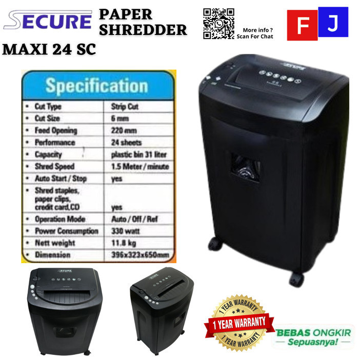 

Mesin Penghancur kertas secure Maxi 24 SC Paper Shredder 24SC