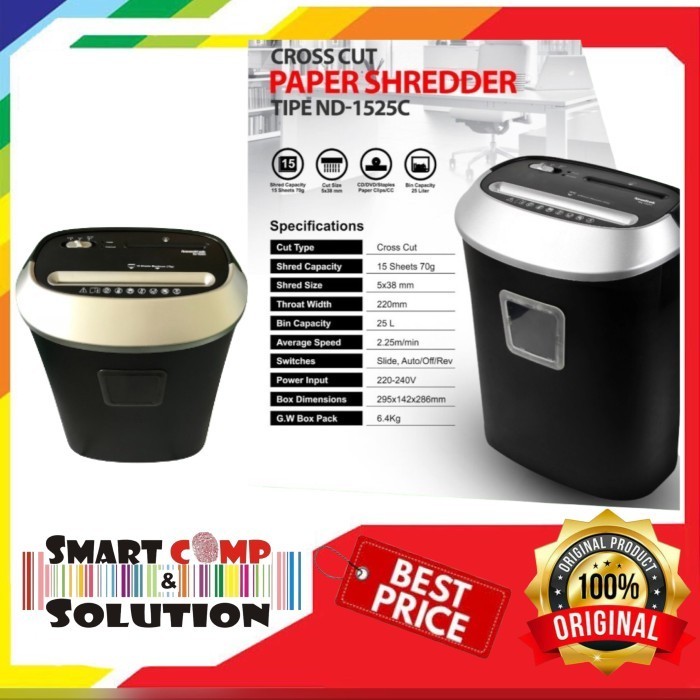 

Paper Shredder Needtek ND-1525C / ND 1525C - Mesin Penghancur Kertas