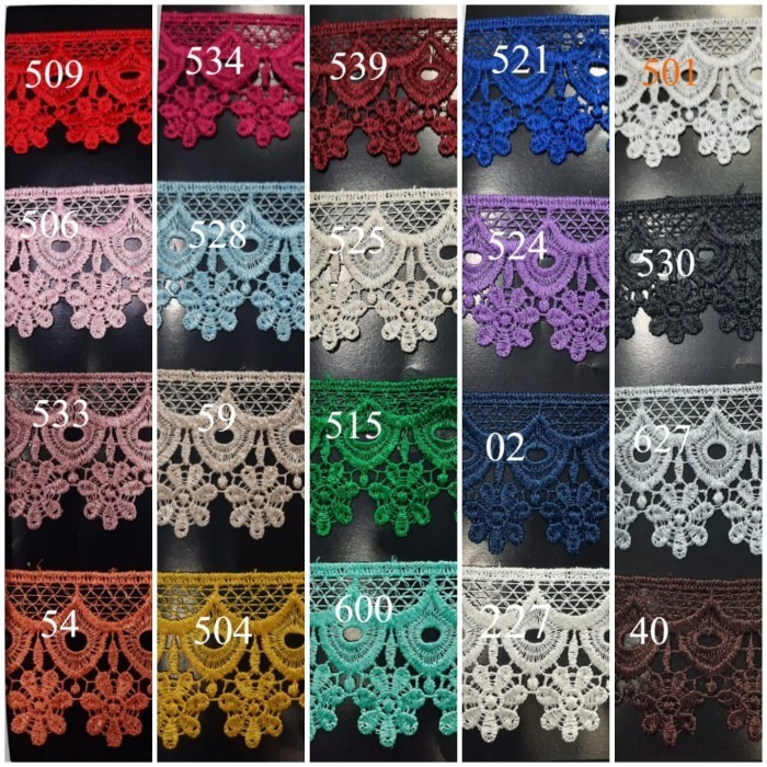 

Kain Renda Bordir Giper 6 cm - (G-94822) - 15yds/13.5meter