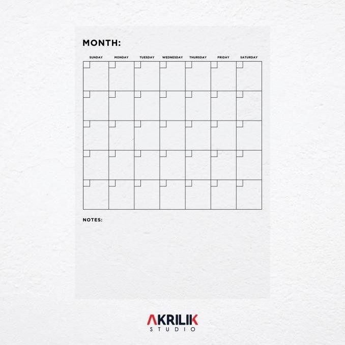 

Acrylic Monthly Planner Akrilik Wall Schedule Agenda Jadwal Dinding