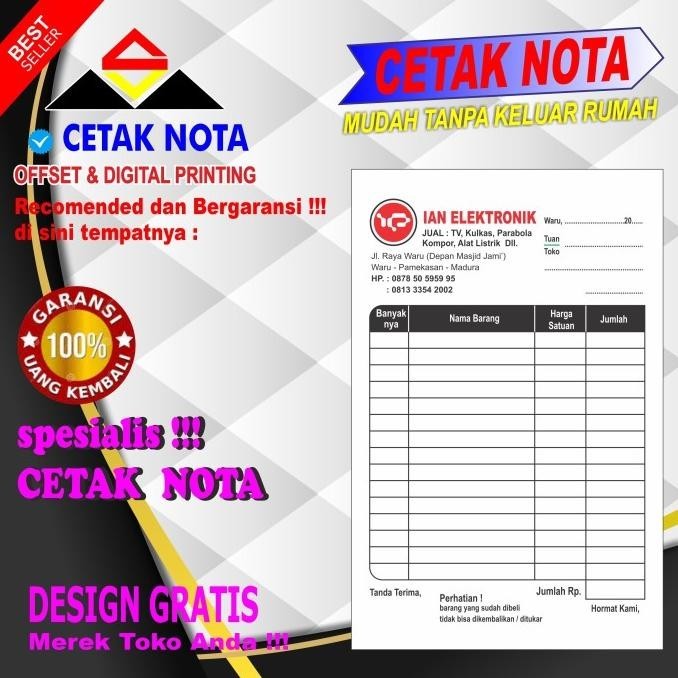 

Nota Custom 40 Buku 2 Ply Ncr 1/4Folio