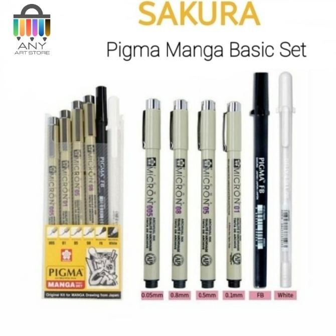 

Sakura Pigma Manga Basic Set ( Micron Br Gelly Roll White )