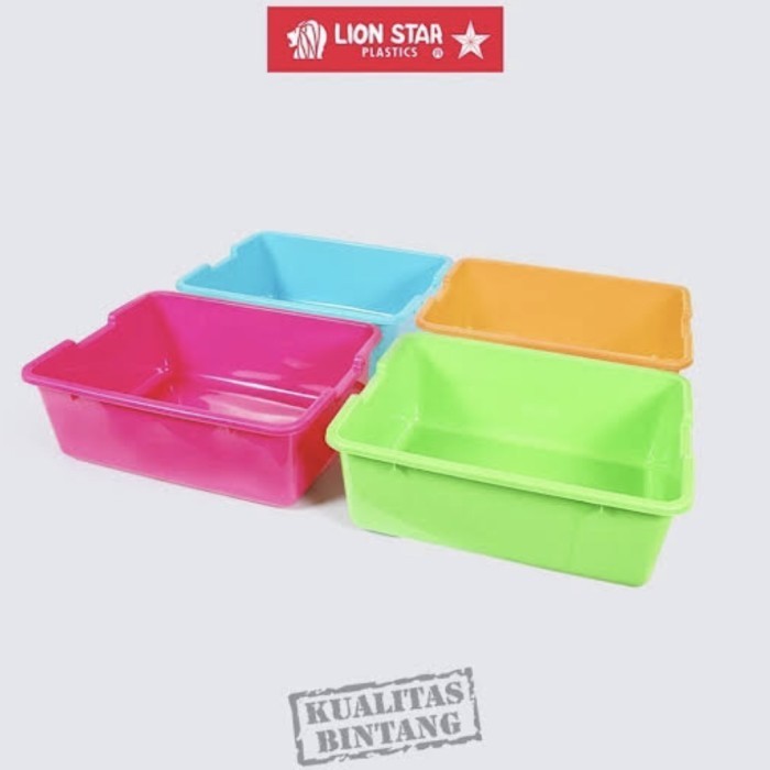 Baskom Wadah Tempat Sayur Buah Plastik Persegi Panjang Lion Star Ba-18