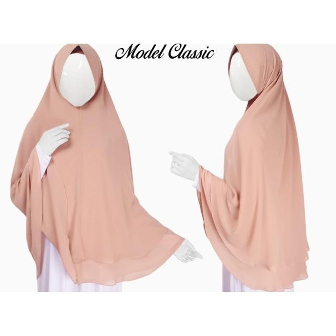 JILBAB SIFON ARAB DUA LAYER TUMPUK MODEL KLASIK - BAHAN CHIFFON SILKY
