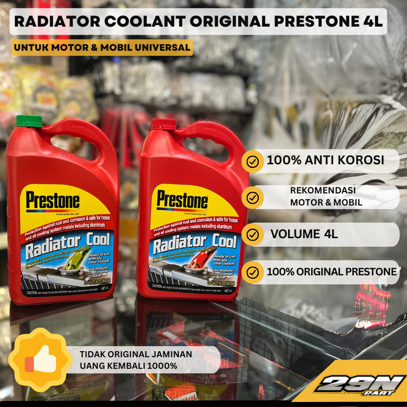Air Coolant Cairan Pendingin Radiator UNIVERSAL MOTOR MOBIL ORIGINAL Prestone 4L 4 Liter