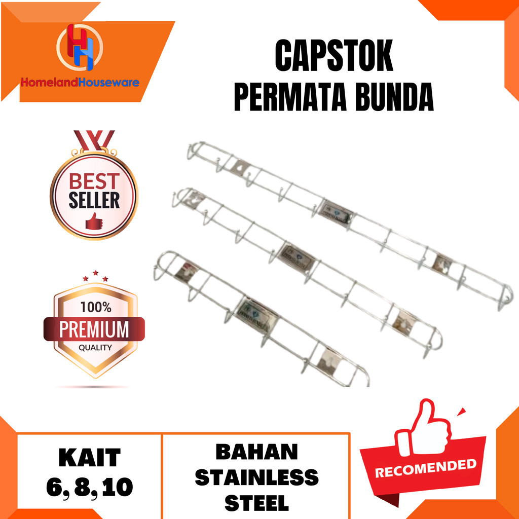 CAPSTOK PERMATA BUNDA KAIT 6, 8 DAN 10/CAPSTOK STAINLESS STEEL PERMATA BUNDA/KAPSTOK STAINLESS MURAH