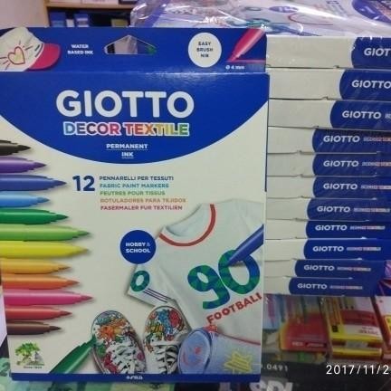 

Spidol Permanen Khusus Kain Giotto 12 Warna / Decor Textile Spidol