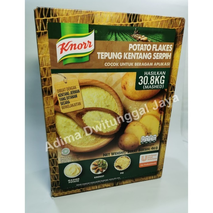 

Terbaru Potato Flake Knorr 4 Kg/ Mashed Potato Knorr / Kentang Kering Serpih Promo Terlaris