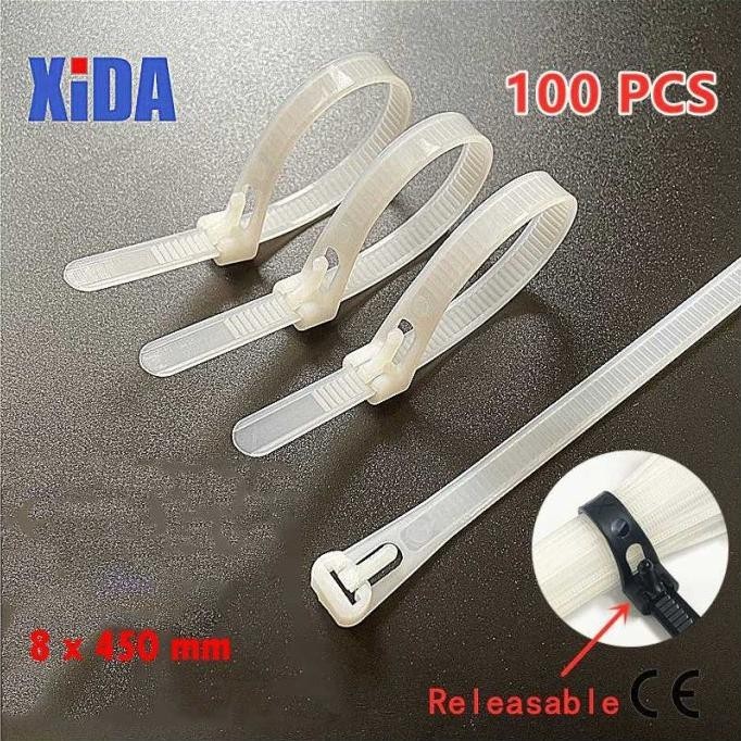 

Kabel Ties Cable Ties Tali Tis Segel Plastik 8 x 450 mm 100 PCS