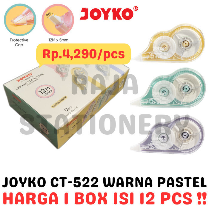 

Terlaris JOYKO CORRECTION TAPE 12m TIPEX KERTAS JOYKO CT-522 PASTEL [12PCS] SALE