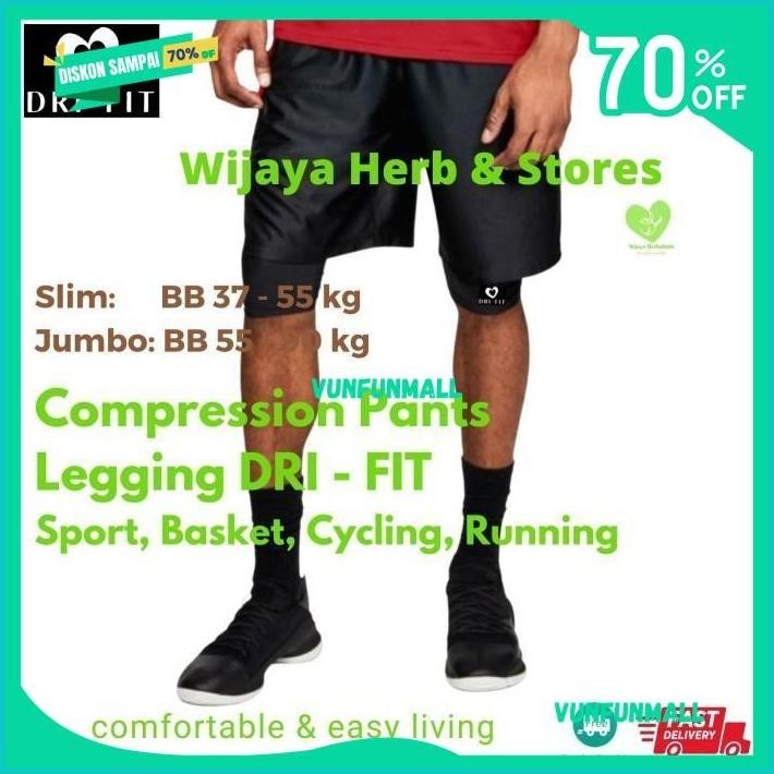 COMPRESSION PANTS LEGGING SPORT 3/4 PRIA - CELANA KETAT BASE LAYER BEST SELLER 