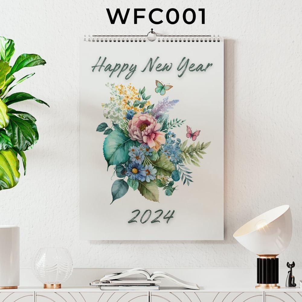 

Kalender 2024 Dinding Floral Water Full Color Kawat Hanger / Kalender Dinding 2024 Hiasan Kamar