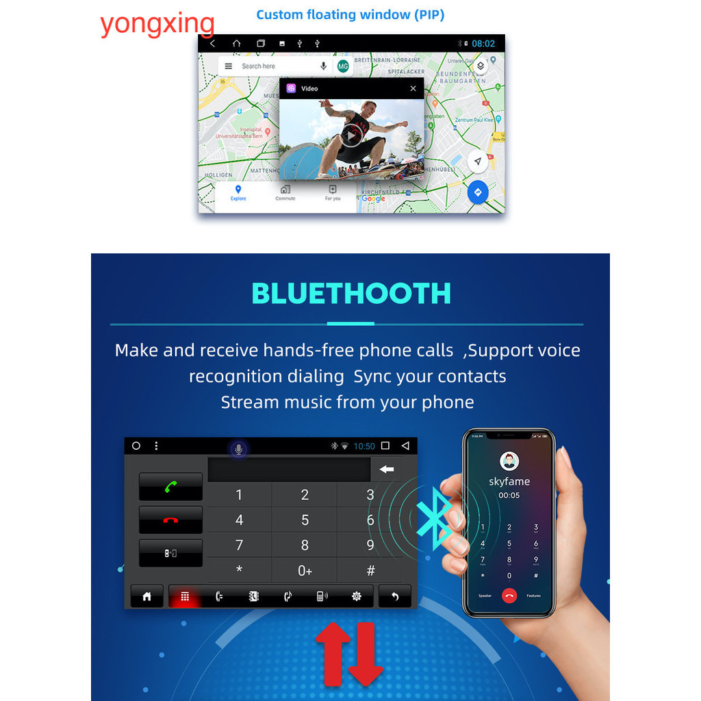 Head Unit Android Toyota Innova Navigation Bluetooth 10 inch