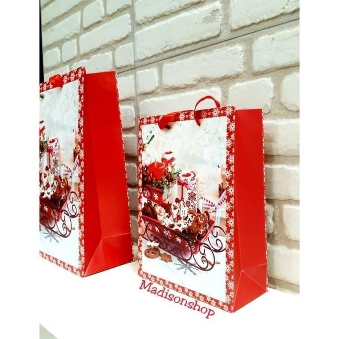 

OLH - Paper Bag Besar Merah Kantong Kado Santa Tas Sovenir Kado Natal Murah TERLARIS