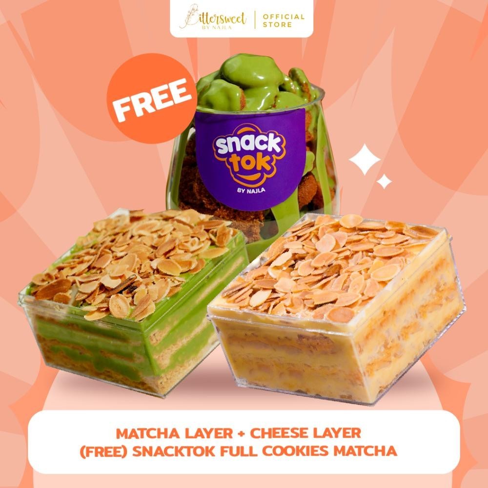 

Bittersweet by Najla - Bundling Matcha Layer, Cheese Layer & Snacktok Full Cookies Matcha