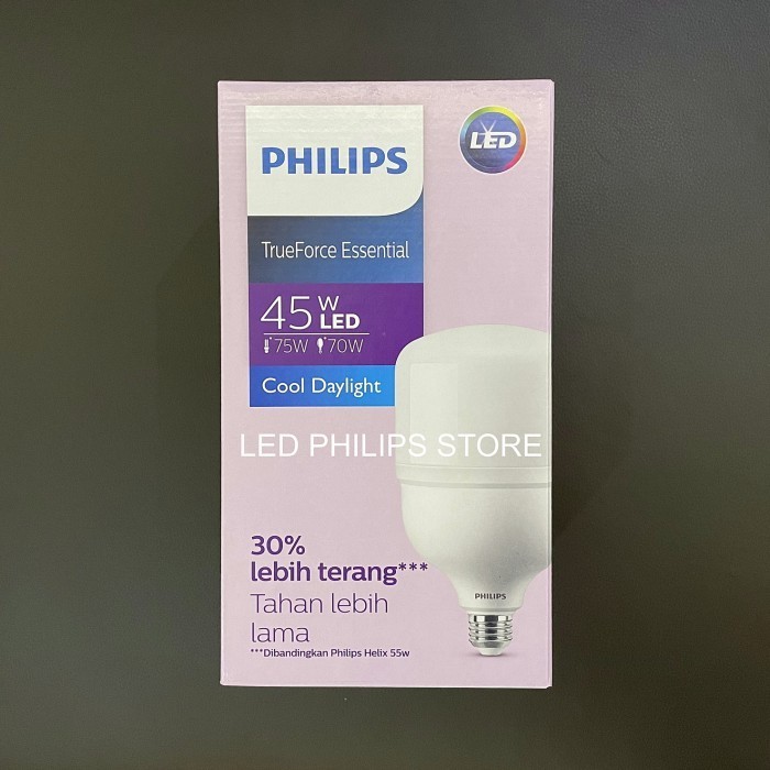 Philips T Force Essential Led 45W 45Watt E27 Putih - Lampu Ekonos