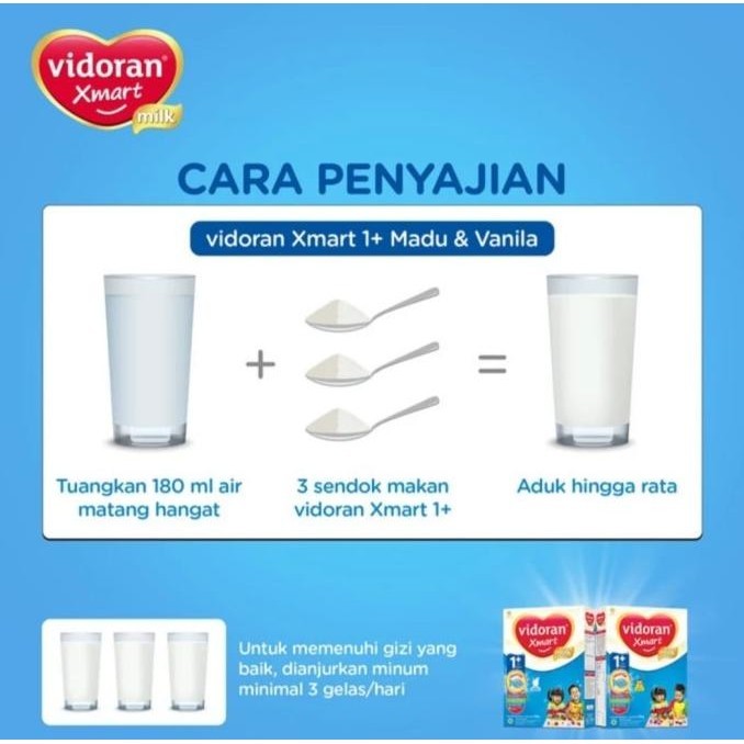 

Vidoran Xmart 1+ madu 925gr Susu Pertumbuhan GMM