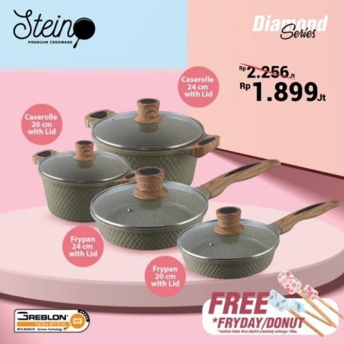 Stein Cookware Paket Diamond Granite Series Santypurnama75